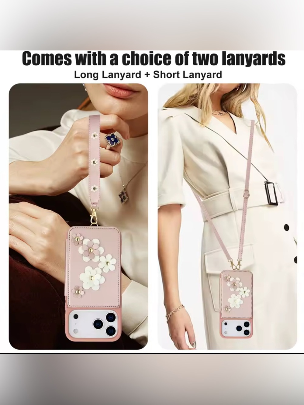 Floral Crossbody Phone Wallet - Pink